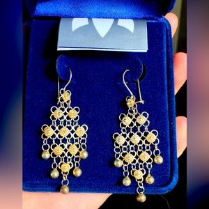 Silver Chandelier earrings. Large dangling feminine